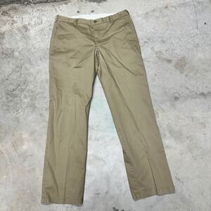LL Bean Standard Fit Chinos Khaki Tan Mens Size 36x34‎ Pleated